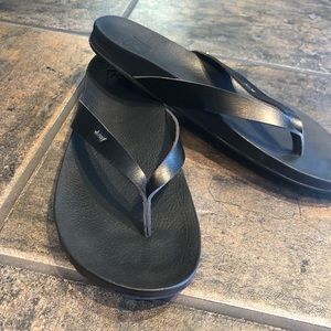 Reef flip flops, leather, sz 9